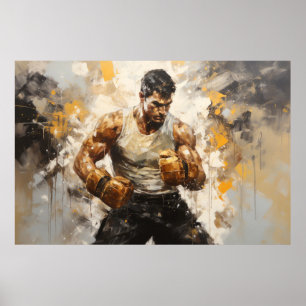 Affiche Boxer Sport Peinture Art Décor Abstrait