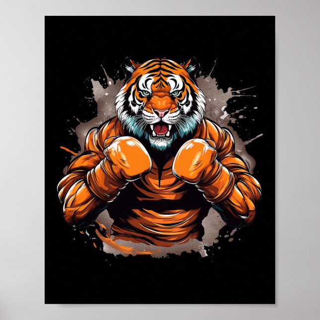 Affiche Boxer Tiger Funny Boxer Tiger Graphisme Hommes Fem (Devant)