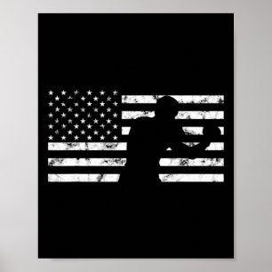 Affiche Boxer Usa Drapeau Gant De Boxe Fighter Combat Kick