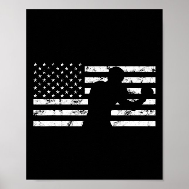 Affiche Boxer Usa Drapeau Gant De Boxe Fighter Combat Kick (Devant)