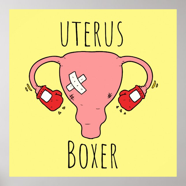 Affiche Boxer Uterus / Puns Uterus / Plaisanteries Uterus (Devant)