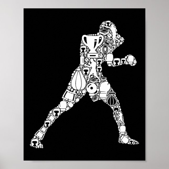 Affiche Boxeur Boxe Hommes Enfants Garçons  (Devant)