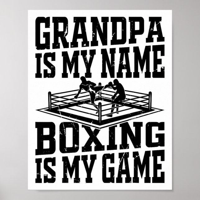 Affiche Boxeur Boxeur Grand-Père De Boxe Est Mon Nom Boxe  (Devant)