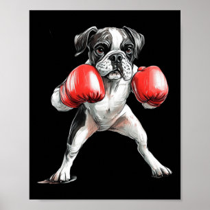 Affiche Boxeur de boxe partage l'humour avec le charme de