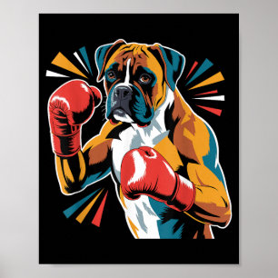 Affiche Boxeur de kickboxing amateurs de chiens de boxe dr