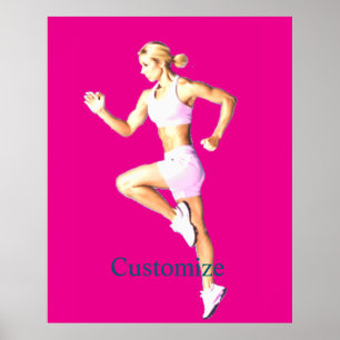 Affiche Boxeuse Féminine En Forme Thunder_Cove