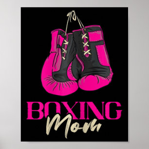 Affiche Boxeuse Maman Boxeur Gants de Boxe Kickboxing K