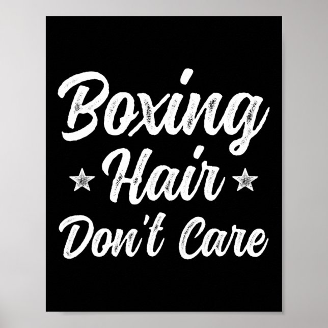 Affiche Boxing Cheveux Don't care Funny Martial Art Gift (Devant)