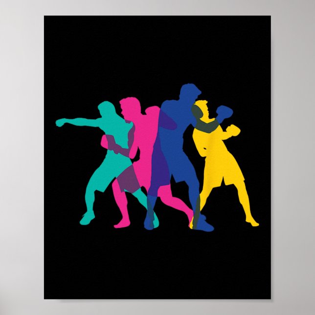 Affiche Boxing Fight Mma Kickboxing Fighter Boxer Knockout (Devant)