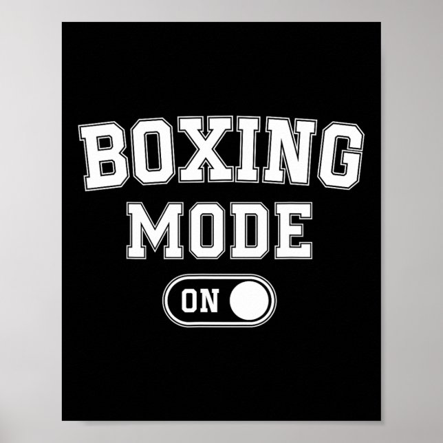 Affiche Boxing Mode On Funny Boxer Gift Fighter Coach Trai (Devant)