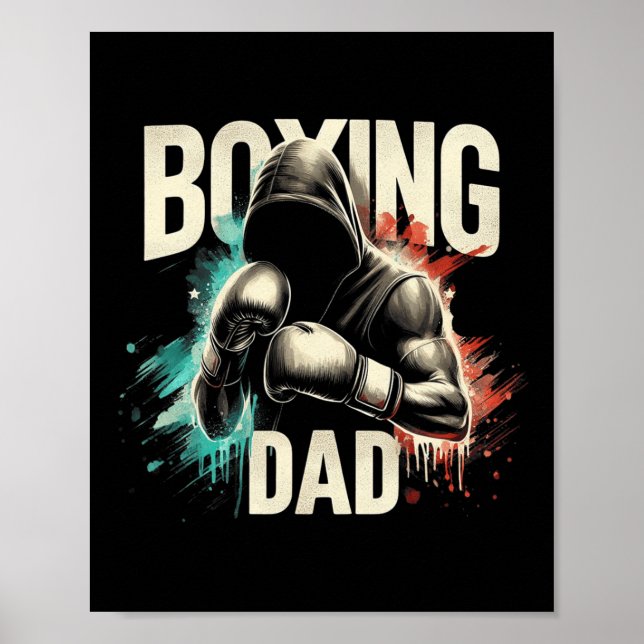 Affiche Boxing Papa Fête des pères Tee Pour Boxing Lover (Devant)