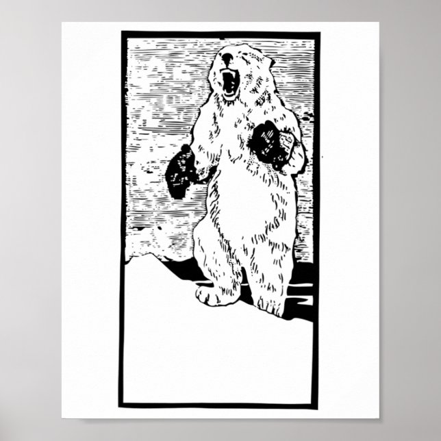 Affiche Boxing Polar Bear Réchauffement climatique de comb (Devant)