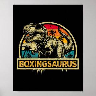 Affiche Boxingsaurus T Rex Dinosaur Boxe Saurus Famille M