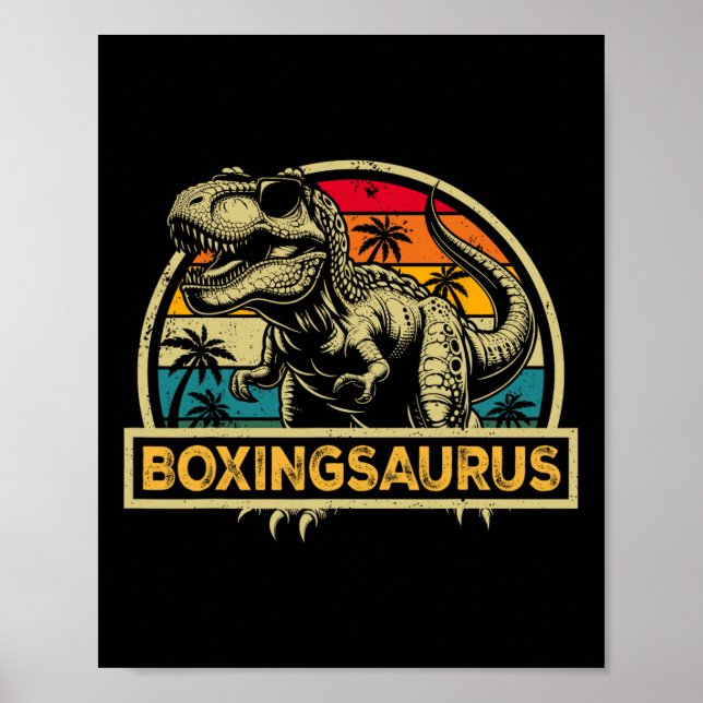 Affiche Boxingsaurus T Rex Dinosaur Boxe Saurus Famille M (Devant)
