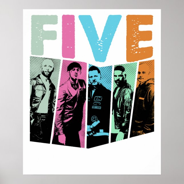 Affiche boy band five  (Devant)