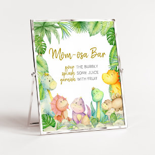 Affiche Boy Dinosaur Baby shower Maman Osa Bar