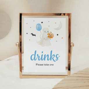 Affiche Boy Halloween Little Boo Boo Baby shower Boissons