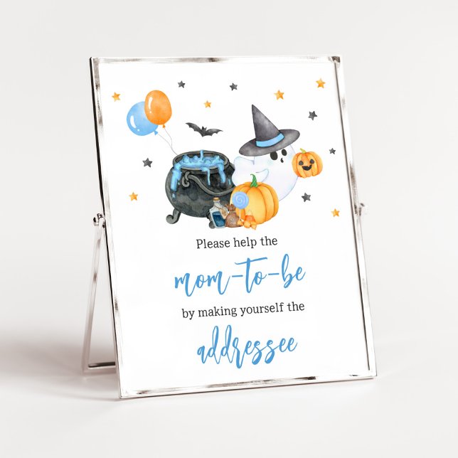 Affiche Boy Little Boo Ghost Baby shower Enveloppe Station (Ghost Halloween Baby Shower
Envelope Station Sign)