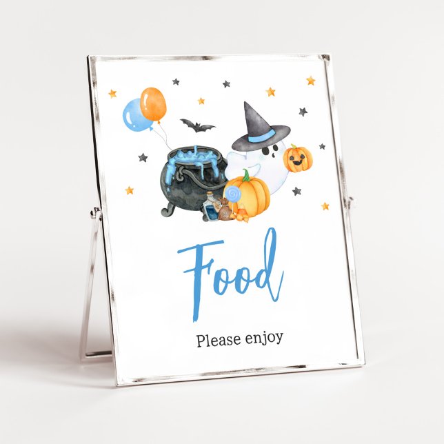 Affiche Boy Little Boo Ghost Baby shower Food (Ghost Halloween Baby Shower
Food Sign)