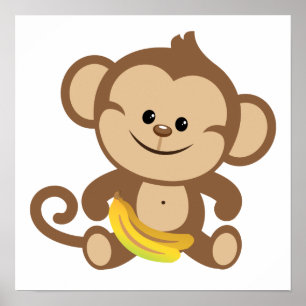 Affiche Boy Monkey With Banana