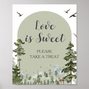 Affiche Boy Pine Tree Forest Mountain Love is Sweet