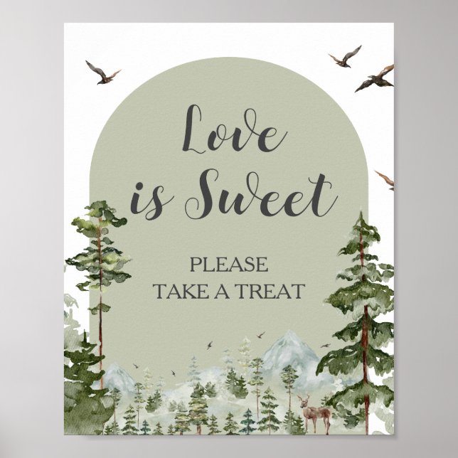 Affiche Boy Pine Tree Forest Mountain Love is Sweet (Devant)