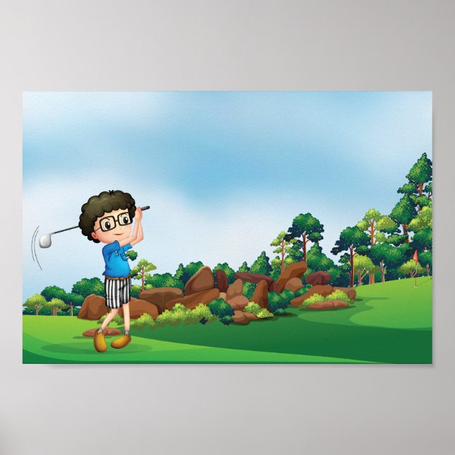 Affiche Boy Playing Golf (Devant)