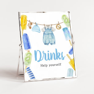 Affiche Boy Popsicle Baby shower Boissons