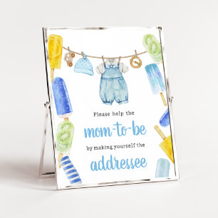 Affiche Boy Popsicle Baby shower Enveloppe Station