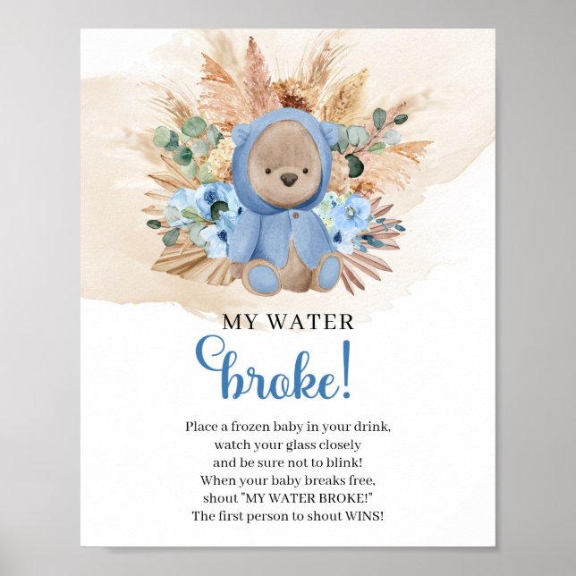 Affiche Boy Teddy bear tropical My Water Broke (Devant)