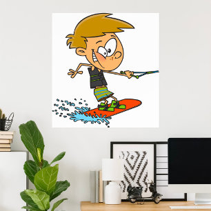 Affiche Boy Wakeboard Fun Summer Sports nautiques