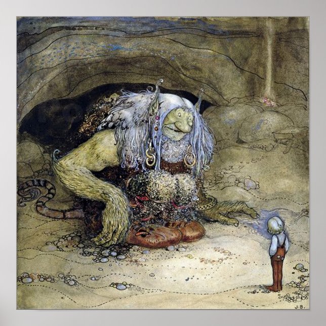 Affiche "Boy with Troll" de John Bauer (Devant)