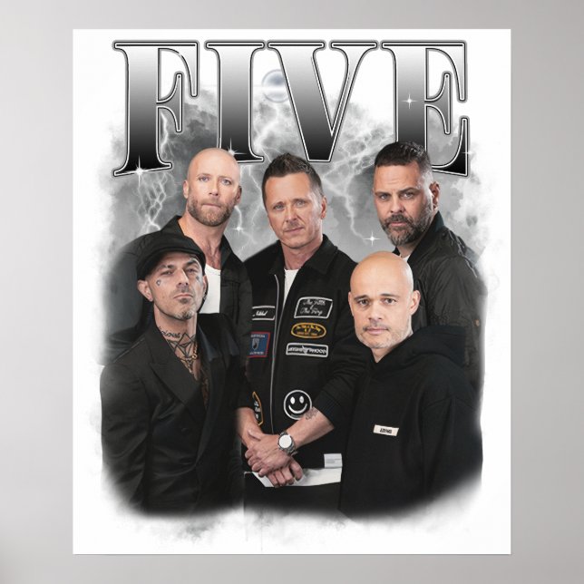 Affiche boyband five vintage (Devant)