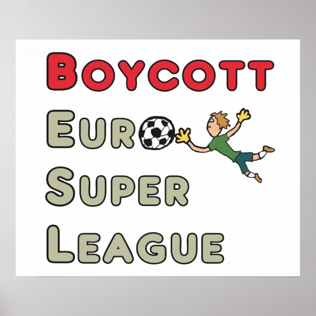 Affiche Boycott de la Ligue européenne de football (Devant)