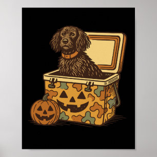 Affiche Boykin Spaniel Dans Camo Glacière Citrouille Chass