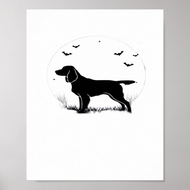 Affiche Boykin Spaniel Dog - Halloween Moon Silhouette Cla (Devant)