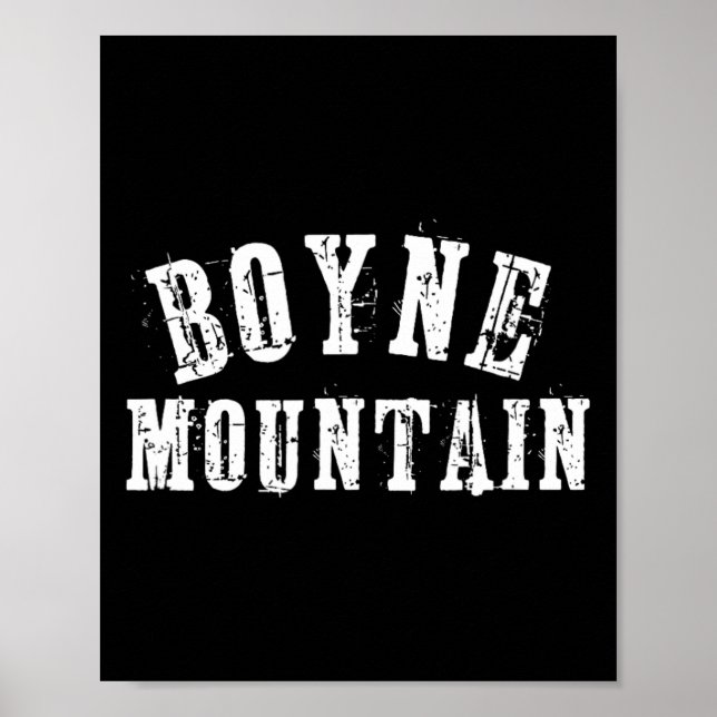 Affiche Boyne Mountain Rustic Bold Artisan Grungy Ski (Devant)