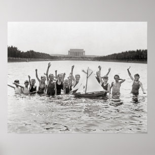 Affiche Boys Swimming, 1926. Photo vintage