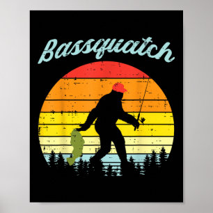Affiche Bquatch Bigfoot Sasquatch Poisson Pêche Pêcheur G