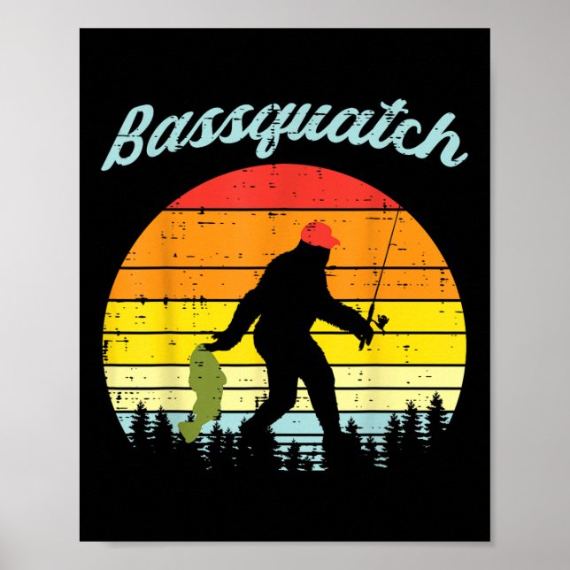 Affiche Bquatch Bigfoot Sasquatch Poisson Pêche Pêcheur G (Devant)