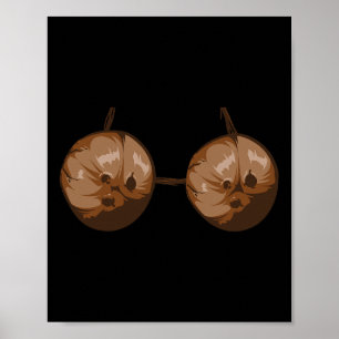 Affiche Bra de noix de coco d'été Costume d'Halloween drôl