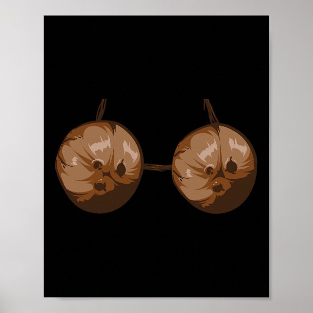 Affiche Bra de noix de coco d'été Costume d'Halloween drôl (Devant)