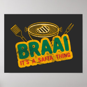 Affiche Braai C'est un truc de safra - Cadeau de barbecue