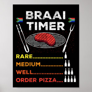 Affiche Braai Timer African BBQ Funny