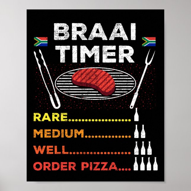 Affiche Braai Timer African BBQ Funny (Devant)