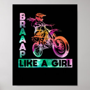 Affiche Braap Comme Une Fille Amusante Moto Girl Moto