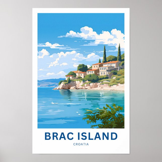 Affiche Brac Island Croatie Imprimer Voyage (Devant)