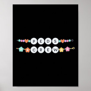 Affiche Bracelet d'amitié d'infirmière pédiatrique Peds Cr