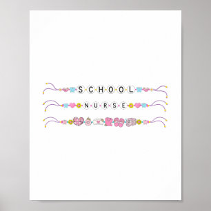 Affiche Bracelet Nurse Retour À L'École Vie Mignonne Équip