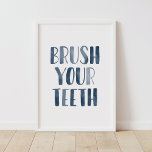 Affiche Bracrez vos dents Marine Blue Kids Salle de bain P<br><div class="desc">Un doux rappel pour vous-même ou pour vos enfants de brosser ces dents ! Cet art a été conçu avec soin pour un mur de votre maison qui a besoin d'un peu d'amour.</div>